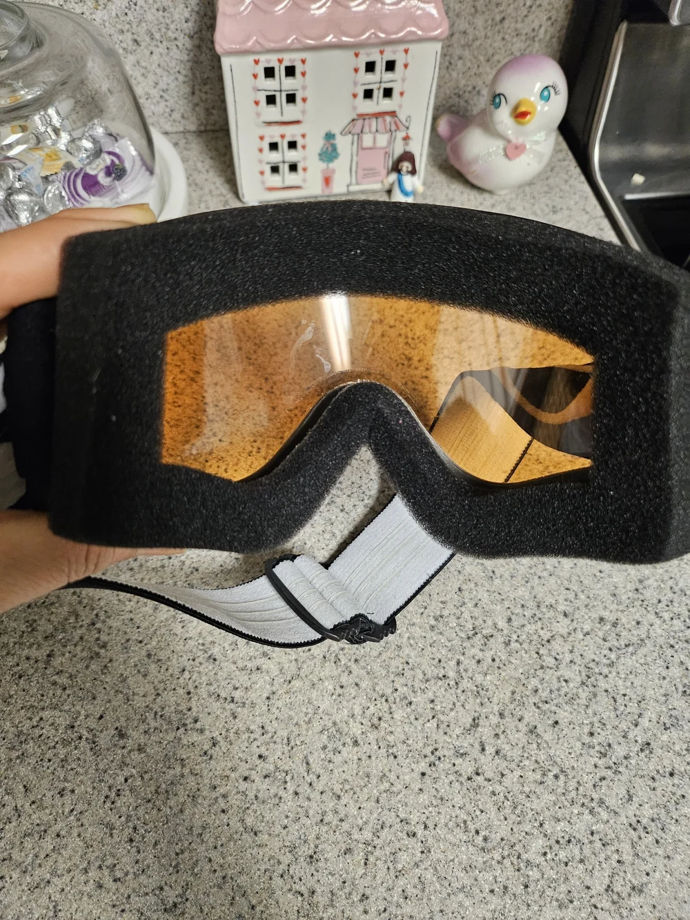 Oakley Black Goggles with Amber Lens